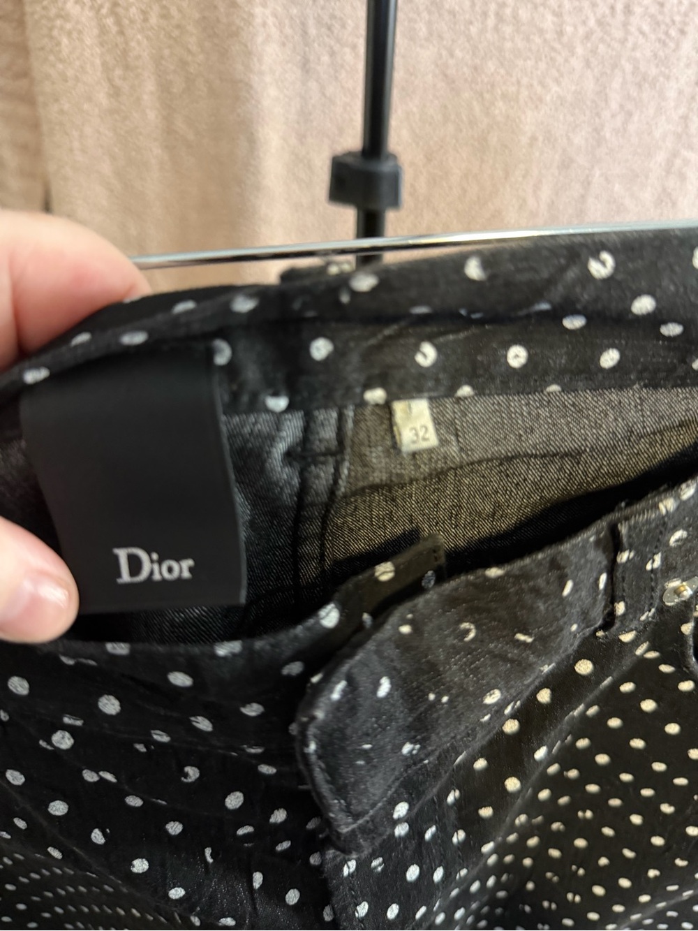 Dior Homme Distressed Dot Print Black Skinny Jeans Size 32 Made in Italy - Picture 3 of 9
